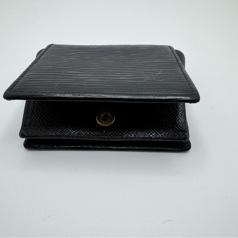 Louis Vuitton Coin Purse Epi Noir Mini Boite Box Leather Snap Closure Black OS - Picture 7 of 17